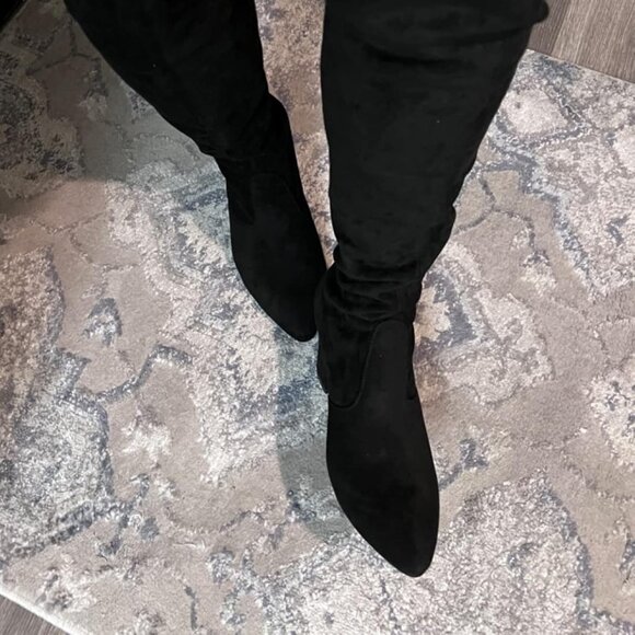 🆕Women's 8957black Polyurethane High Pointy-toe High-heel Over The Knee Boots - Picture 2 of 9